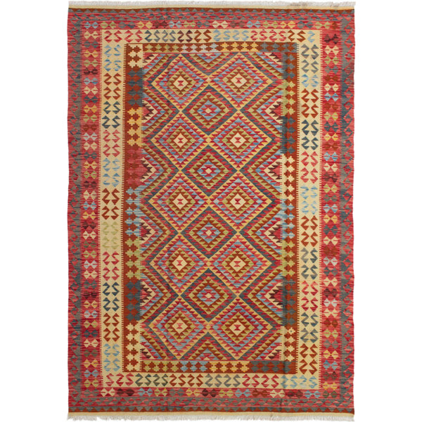 Millwood Pines Kenia Flatweave Wool Geometric Rug Wayfair